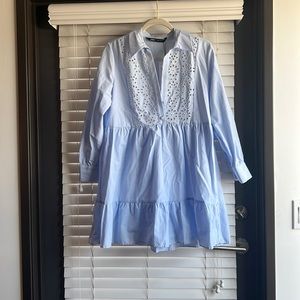 zara - NWT - light blue poplin dress